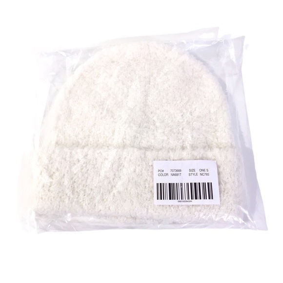 Madewell Women\'s Antique Cream Fuzzy Teddy Beanie Cap NWT